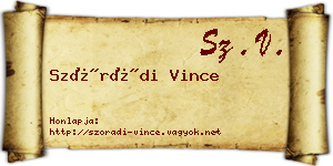 Szórádi Vince névjegykártya